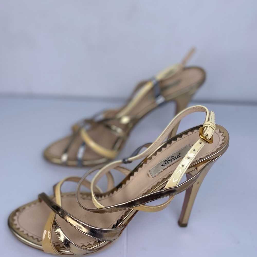 Prada Metallic Gold and Silver Heels - Picture 4 of 12